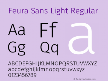 Feura Sans Light Regular Version 1.001 Font Sample