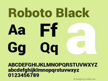 Roboto Black Version 1.100138; 2012图片样张