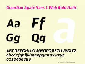 Guardian Agate Sans 1 Web Bold Italic Version 1.2 2011图片样张