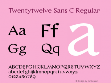 Twentytwelve Sans C Regular Unknown图片样张