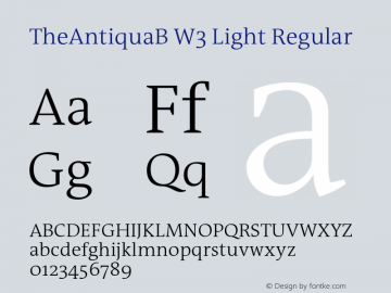 TheAntiquaB W3 Light Regular Version 1.72图片样张