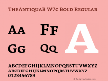 TheAntiquaB W7c Bold Regular Version 1.72 Font Sample