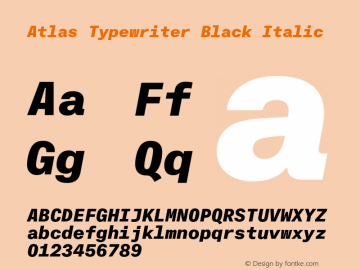 Atlas Typewriter Black Italic Version 1.001 2012图片样张