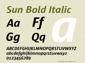 Sun Bold Italic Version 4.054图片样张