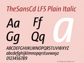 TheSansCd LF5 Plain Italic Version 3.026 Font Sample