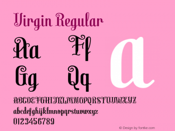 Virgin Regular Version 1.000 Font Sample