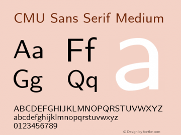 CMU Sans Serif Medium Version 0.6.3 Font Sample