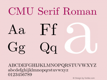 CMU Serif Roman Version 0.6.3 Font Sample