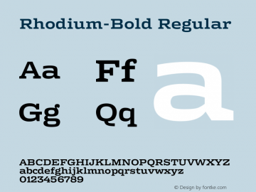 Rhodium-Bold Regular Version 1.001;PS 001.001;hotconv 1.0.70;makeotf.lib2.5.58329; ttfautohint (v0.94) -l 8 -r 50 -G 200 -x 14 -w 