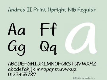 Andrea II Print Upright Nib Regular Version 1.000 2010 initial release图片样张