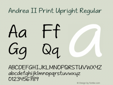 Andrea II Print Upright Regular Version 1.000 2010 initial release图片样张