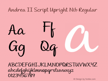 Andrea II Script Upright Nib Regular Version 1.000 2010 initial release图片样张