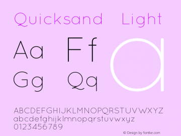 Quicksand Light 1.002 Font Sample