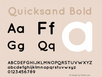 Quicksand Bold 1.002 Font Sample