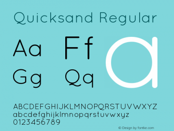 Quicksand Regular 1.002 Font Sample