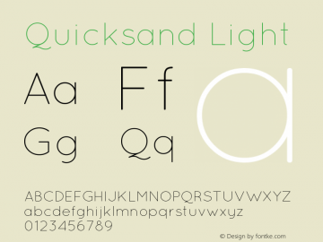 Quicksand Light 1.002 Font Sample