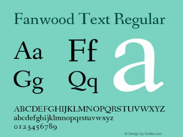 Fanwood Text Regular Version 1.1 Font Sample