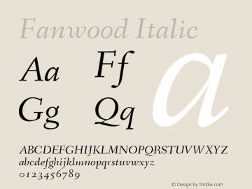 Fanwood Italic Version 1.1图片样张