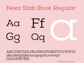 Nexa Slab Book Regular Version 0.000 Font Sample