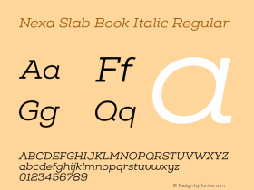 Nexa Slab Book Italic Regular Version 0.000图片样张