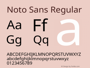 Noto Sans Regular Version 1.04 Font Sample