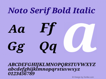 Noto Serif Bold Italic Version 1.02图片样张