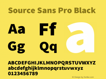 Source Sans Pro Black Version 1.033;PS 1.000;hotconv 1.0.70;makeotf.lib2.5.58329图片样张