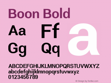 Boon Bold Version 0.2 Font Sample