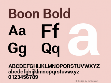 Boon Bold Version 0.2 Font Sample