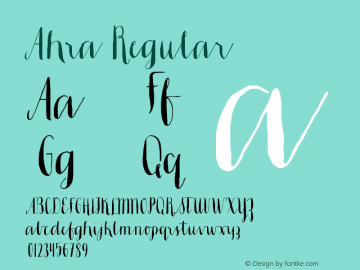 Ahra Regular Version 1.000 Font Sample