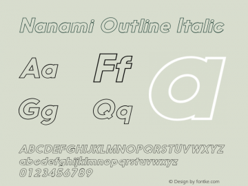 Nanami Outline Italic Version 1.000图片样张