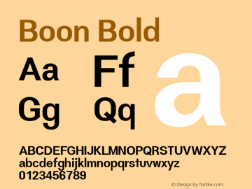 Boon Bold Version 0.3.1 Font Sample
