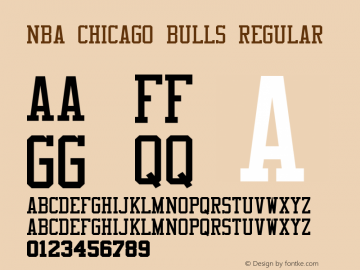 NBA Chicago Bulls Regular Version 1.00 March 17, 2007, initial release Font Sample