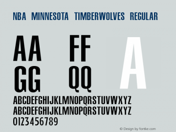NBA Minnesota Timberwolves Regular Version 1.00 June 6, 2013, initial release Font Sample