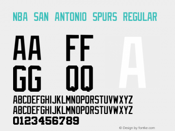 NBA San Antonio Spurs Regular Version 1.00 June 7, 2013, initial release Font Sample