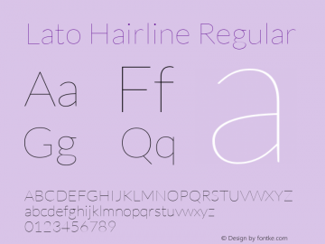 Lato Hairline Regular Version 1.104; Western+Polish opensource图片样张