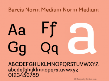 Barcis Norm Medium Norm Medium Version 1.000;PS 001.001;hotconv 1.0.56图片样张