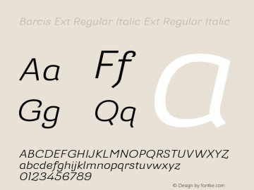 Barcis Ext Regular Italic Ext Regular Italic Version 1.000;PS 001.001;hotconv 1.0.56图片样张