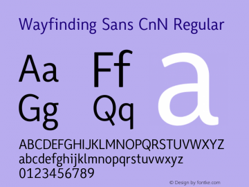 Wayfinding Sans CnN Regular Version 1.100;PS 001.100;hotconv 1.0.56;makeotf.lib2.0.21325图片样张