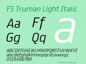 FS Truman Light Italic Version 1.000图片样张