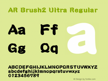 AR Brush2 Ultra Regular Version 2.10 Font Sample