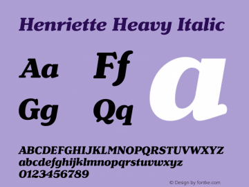 Henriette Heavy Italic Version 1.016图片样张