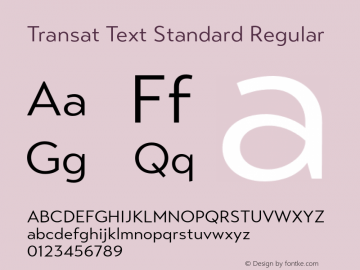 Transat Text Standard Regular 1.000 Font Sample