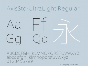 AxisStd-UltraLight Regular Version 1.111;PS 1;Core 1.0.35;makeotf.lib1.5.4750 Font Sample