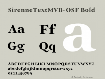 SirenneTextMVB-OSF Bold Version 1.000;PS 001.000;hotconv 1.0.38 Font Sample