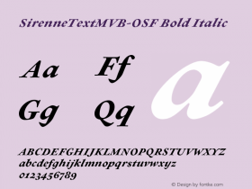 SirenneTextMVB-OSF Bold Italic Version 1.000;PS 001.000;hotconv 1.0.38 Font Sample