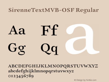 SirenneTextMVB-OSF Regular Version 1.000;PS 001.000;hotconv 1.0.38 Font Sample