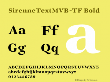 SirenneTextMVB-TF Bold Version 1.000;PS 001.000;hotconv 1.0.38 Font Sample