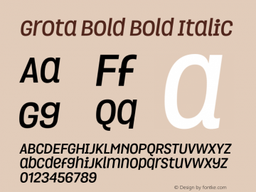 Grota Bold Bold Italic 1.000图片样张
