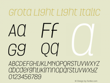 Grota Light Light Italic 1.000图片样张